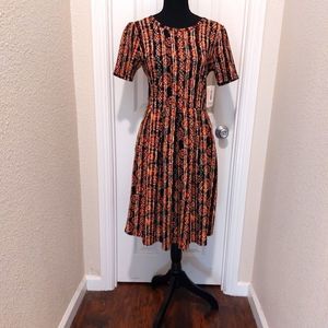 LulaRoe Amelia Dress NWT Black and Orange szM